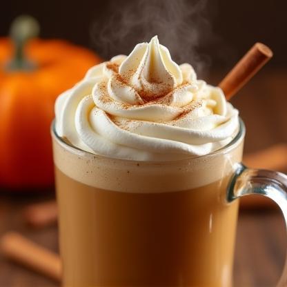 Pumpkin Spice Latte mit Schlagsahne